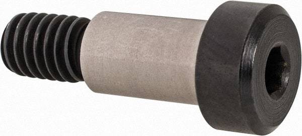 Made in USA - 3/8" Shoulder Diam x 5/8" Shoulder Length, 5/16-18 UNC, Hex Socket Precision Shoulder Screw - 4140 Alloy Steel, Black Oxide Finish, 1/4" Head Height x 9/16" Head Diam - Benchmark Tooling