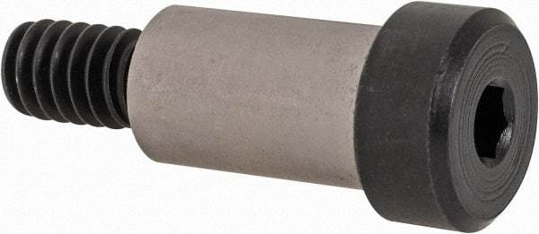 Made in USA - 3/8" Shoulder Diam x 5/8" Shoulder Length, 1/4-20 UNC, Hex Socket Precision Shoulder Screw - 4140 Alloy Steel, Black Oxide Finish, 7/32" Head Height x 1/2" Head Diam - Benchmark Tooling