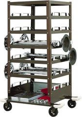 Tensator - 450 Lb Capacity, 32" Wide x 32" Long x 72" High Storage Rack Cart - 6 Shelf, Steel, Rubber Casters - Benchmark Tooling