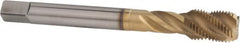 Accupro - M18x1.50 Metric Fine 4 Flute 6H Modified Bottoming Spiral Flute Tap - Powdered Metal, TiCN Finish, 110mm OAL, Right Hand Flute, Right Hand Thread - Benchmark Tooling
