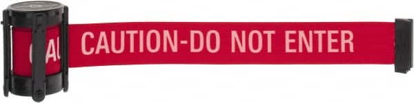 Tensator - 5" High x 90" Long x 2" Wide Barrier Replacement Cassette - Plastic, Black Powder Finish, Red, Use with Tensabarrier - Benchmark Tooling