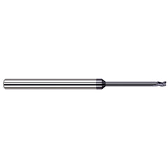 Harvey Tool - 0.06", 0.09" LOC, 1/8" Shank Diam, 2-1/2" OAL, 3 Flute Solid Carbide Square End Mill - Exact Industrial Supply