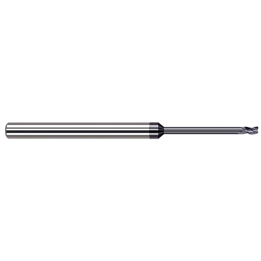 Square End Mill: 9/64'' Dia, 7/32'' LOC, 3/16'' Shank Dia, 4'' OAL, 3 Flutes, Solid Carbide Single End, AlTiN Finish, 30 ° Helix, Centercutting, RH Cut, RH Flute