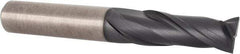 Accupro - 3/8", 1" LOC, 3/8" Shank Diam, 2-3/4" OAL, 2 Flute, Solid Carbide Square End Mill - Single End, TiAlN Finish, Spiral Flute, 30° Helix, Centercutting, Right Hand Cut, Right Hand Flute - Benchmark Tooling