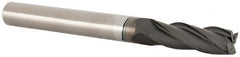 Accupro - 1/4", 3/4" LOC, 1/4" Shank Diam, 2-1/2" OAL, 4 Flute, Solid Carbide Square End Mill - Single End, Diamond Finish, Spiral Flute, 30° Helix, Centercutting, Right Hand Cut, Right Hand Flute - Benchmark Tooling