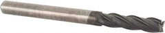 Accupro - 1/8", 1/2" LOC, 1/8" Shank Diam, 1-1/2" OAL, 4 Flute, Solid Carbide Square End Mill - Single End, Diamond Finish, Spiral Flute, 30° Helix, Centercutting, Right Hand Cut, Right Hand Flute - Benchmark Tooling