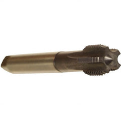 Emuge - M14x1.50 Metric Fine 6HX 6 Flute TiCN Finish Powdered Metal Straight Flute Machine Tap - Modified Bottoming, Right Hand Thread, 100mm OAL, 22mm Thread Length, Oversize - Exact Industrial Supply