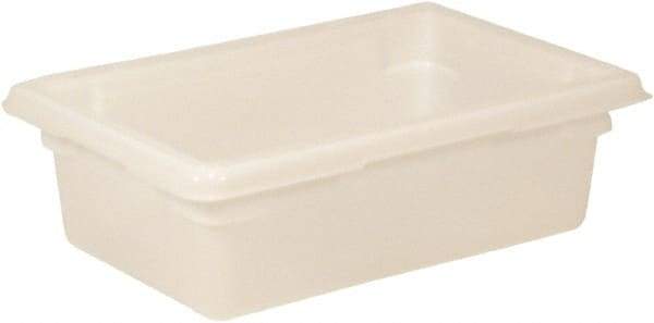 Rubbermaid - Rectangular, White Polyethylene Food Tote Box - 6" High x 12" Wide x 18" Long, with Snap-On Lid - Benchmark Tooling