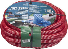 JGB Enterprises - 50' Long Garden Hose - 5/8" Diam, 5/8" GHT, Polypropylene, 100 psi, Hot Water Compatible, All Season, Red - Benchmark Tooling