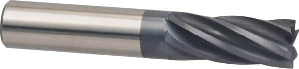 Accupro - 1/2", 6 Flute, Single End, Solid Carbide, 0.02" Corner Radius End Mill - 4" OAL, 25° Helix, Right Hand Flute, 1-1/4" LOC, Right Hand Cut - Benchmark Tooling