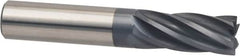 Accupro - 3/8", 6 Flute, Single End, Solid Carbide, 0.02" Corner Radius End Mill - 4" OAL, 25° Helix, Right Hand Flute, 1" LOC, Right Hand Cut - Benchmark Tooling