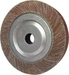 Tru-Maxx - 6" Diam, 100 Grit Aluminum Oxide Unmounted Flap Wheel - 1" Hole, 2" Wide, Coated, Medium Grade, 6,000 Max RPM - Benchmark Tooling