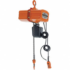 Vestil - 1/2 Ton Capacity, 17 FPM Lift Speed, 110 Volt, Electric Chain Hoist - 1.08 Output hp, 15' Max Lift - Benchmark Tooling
