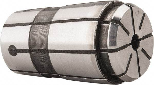 Parlec - TG/PG 100 1/4" Coolant Single Angle Collet - 0.0005" TIR, 2-3/8" OAL, 1.379" Overall Diam - Exact Industrial Supply