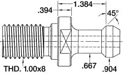 Parlec - Style C CAT50 1-8 45° 0.904" Diam Retention Knob - Exact Industrial Supply