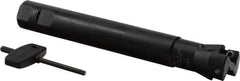 Seco - 1-1/4" Cut Diam, 0.43" Max Depth of Cut, 1" Shank Diam, Indexable Plunge End Mill - Weldon Shank, SCET 1206 Insert Style, R217.79-12A Toolholder Style, Through Coolant - Benchmark Tooling