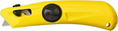 PHC - Springback Utility Knife - 1-5/8" Blade, Yellow Plastic Handle, 1 Blade Included - Benchmark Tooling