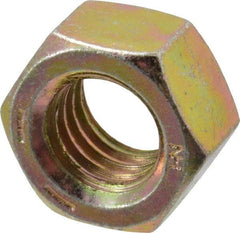 Value Collection - 1/2-13 UNC Steel Right Hand Hex Nut - 3/4" Across Flats, 7/16" High, Zinc Yellow Dichromate Finish - Benchmark Tooling