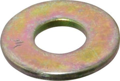 Value Collection - 1/4" Screw, Grade SAE 1035-1050 Alloy Steel USS Flat Washer - 0.307" ID x 0.749" OD, 0.08" Thick, Zinc Yellow Dichromate Finish - Benchmark Tooling