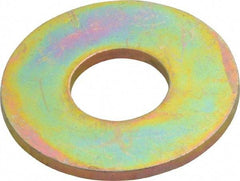 Value Collection - 7/16" Screw, Grade SAE 1035-1050 Alloy Steel USS Flat Washer - 0.495" ID x 1.28" OD, 0.104" Thick, Zinc Yellow Dichromate Finish - Benchmark Tooling