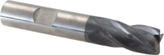 SGS - 1/2" Diam, 0.02" Radius, 1" Length of Cut, 4 Flute, Solid Carbide, Corner Radius End Mill - AlTiN Coated, Single End, 3" Overall Length, 1/2" Shank Diam, Spiral Flute, 30° Helix, Centercutting - Benchmark Tooling