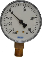 Wika - 2-1/2" Dial, 1/4 Thread, 30-0-30 Scale Range, Pressure Gauge - Lower Connection Mount, Accurate to 3-2-3% of Scale - Benchmark Tooling