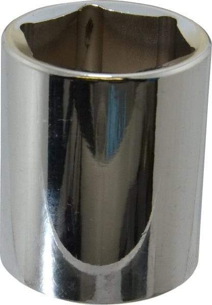 Proto - 1/2" Drive, Standard Hand Socket - 6 Points, 1-3/4" OAL, Chrome Finish - Benchmark Tooling