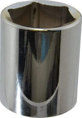 Proto - 1/2" Drive, Standard Hand Socket - 6 Points, 1-3/4" OAL, Chrome Finish - Benchmark Tooling