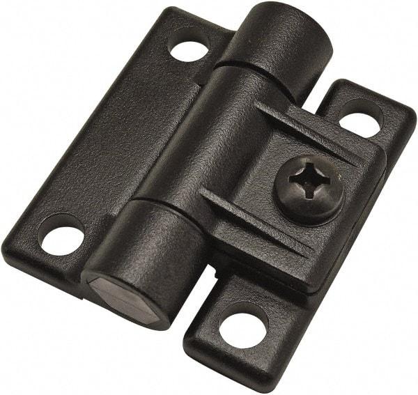 80/20 Inc. - 2-1/4" Long x 2-1/2" Wide x 19.56mm Thick, Adjustable Hinge - Black Acetal, No Finish - Benchmark Tooling