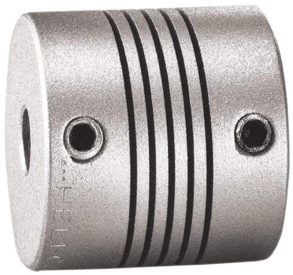 Lovejoy - 3/8" Max Bore Diam, Flexible Screw Hub Coupling - 1.12" OD, 1.12" OAL, Anodized Aluminum - Benchmark Tooling