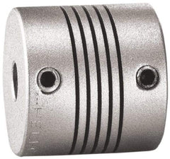 Lovejoy - 3/8" Max Bore Diam, Flexible Screw Hub Coupling - 1.12" OD, 1.12" OAL, Anodized Aluminum - Benchmark Tooling