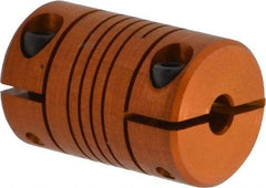 Lovejoy - 1/8" Max Bore Diam, Flexible Clamp Hub Coupling - 1/2" OD, 3/4" OAL, Anodized Aluminum - Benchmark Tooling
