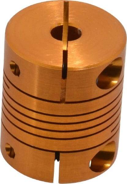 Lovejoy - 3/16" Max Bore Diam, Flexible Clamp Hub Coupling - 3/4" OD, 0.9" OAL, Anodized Aluminum - Benchmark Tooling