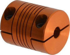 Lovejoy - 1/4" Max Bore Diam, Flexible Clamp Hub Coupling - 3/4" OD, 0.9" OAL, Anodized Aluminum - Benchmark Tooling