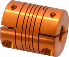 Lovejoy - 1/4" Max Bore Diam, Flexible Clamp Hub Coupling - 3/4" OD, 0.9" OAL, Anodized Aluminum - Benchmark Tooling