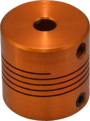 Lovejoy - 1/4" Max Bore Diam, Flexible Screw Hub Coupling - 1" OD, 1" OAL, Anodized Aluminum - Benchmark Tooling