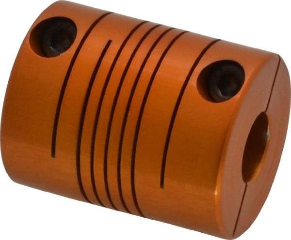 Lovejoy - 3/8" Max Bore Diam, Flexible Clamp Hub Coupling - 1" OD, 1-1/4" OAL, Anodized Aluminum - Benchmark Tooling