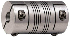 Lovejoy - 1/2" Max Bore Diam, Flexible Clamp Hub Coupling - 1" OD, 1-1/2" OAL, Anodized Aluminum - Benchmark Tooling