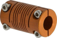 Lovejoy - 1/4" Max Bore Diam, Flexible Clamp Hub Coupling - 1/2" OD, 0.9" OAL, Anodized Aluminum - Benchmark Tooling