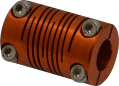 Lovejoy - 5/16" Max Bore Diam, Flexible Clamp Hub Coupling - 0.63" OD, 1" OAL, Anodized Aluminum - Benchmark Tooling
