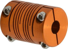 Lovejoy - 3/8" Max Bore Diam, Flexible Clamp Hub Coupling - 3/4" OD, 1.04" OAL, Anodized Aluminum - Benchmark Tooling