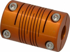 Lovejoy - 3/8" Max Bore Diam, Flexible Clamp Hub Coupling - 1" OD, 1-1/2" OAL, Anodized Aluminum - Benchmark Tooling