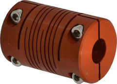 Lovejoy - 1/2" Max Bore Diam, Flexible Clamp Hub Coupling - 1" OD, 1-1/2" OAL, Anodized Aluminum - Benchmark Tooling