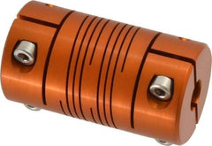 Lovejoy - 5/8" Max Bore Diam, Flexible Clamp Hub Coupling - 1-1/4" OD, 2-1/4" OAL, Anodized Aluminum - Benchmark Tooling