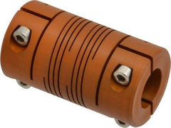 Lovejoy - 5/8" Max Bore Diam, Flexible Clamp Hub Coupling - 1-1/4" OD, 2-1/4" OAL, Anodized Aluminum - Benchmark Tooling