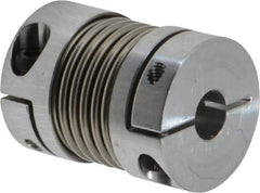Lovejoy - 1/4" Max Bore Diam, Flexible Bellows Clamp Coupling - 0.984" OD, 1.023" OAL, Aluminum Hub with Stainless Steel Bellows - Benchmark Tooling