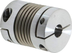 Lovejoy - 3/8" Max Bore Diam, Flexible Bellows Clamp Coupling - 1.28" OD, 1.614" OAL, Aluminum Hub with Stainless Steel Bellows - Benchmark Tooling
