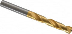 Guhring - 25/64" 140° Solid Carbide Jobber Drill - TiN Finish, Right Hand Cut, Spiral Flute, Straight Shank, 105mm OAL, SU Point - Benchmark Tooling