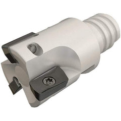 Iscar - 1/2" Cut Diam, 0.303" Max Depth of Cut, 0.65" OAL, Indexable Square Shoulder End Mill - HP ANKT 0702.. Inserts, T08 Modular Connection, 90° Lead Angle, Series Heliplus, Multimaster - Benchmark Tooling
