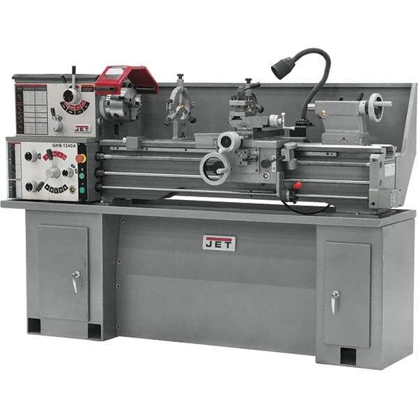 Jet - 13" Swing, 40" Between Centers, 230 Volt, Single Phase Bench Lathe - 5MT Taper, 2 hp, 70 to 2,000 RPM, 1-1/2" Bore Diam, 32" Deep x 47" High x 71" Long - Benchmark Tooling